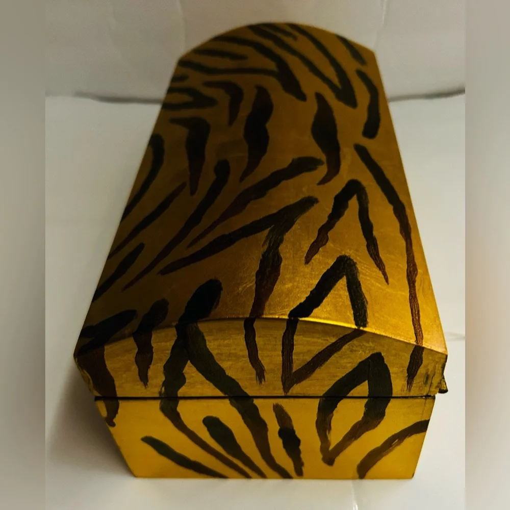 New Stylish Chic Domed Coffee Table Box Gold and Brown made in Philippines